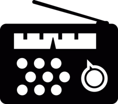 Radio With Analogue Tuner Stencil Svg Vector, Free Vectors File